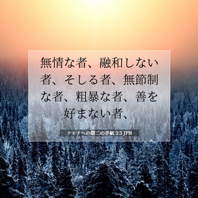 テモテヘの第二の手紙 3:3 聖書の一節の解説