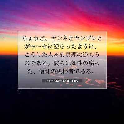 テモテヘの第二の手紙 3:8 聖書の一節の解説