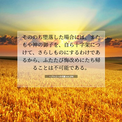ヘブル人への手紙 6:6 聖書の一節の解説