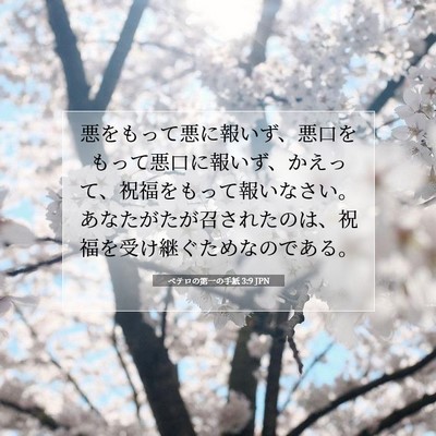 ペテロの第一の手紙 3:9 JPN 聖書の一節の画像