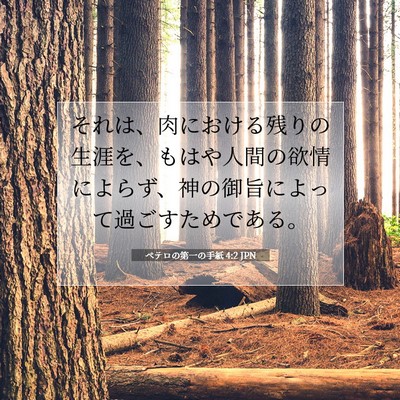 ペテロの第一の手紙 4:2 JPN 聖書の一節の画像