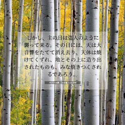 ペテロの第二の手紙 3:10 JPN 聖書の一節の画像