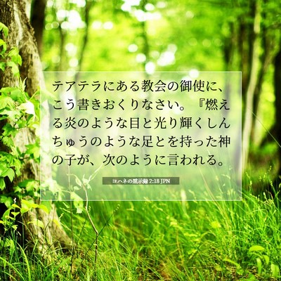 ヨハネの黙示録 2:18 JPN 聖書の一節の画像
