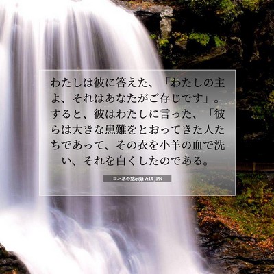ヨハネの黙示録 7:14 JPN 聖書の一節の画像