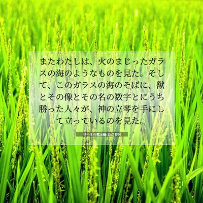 ヨハネの黙示録 15:2 JPN 聖書の一節の画像